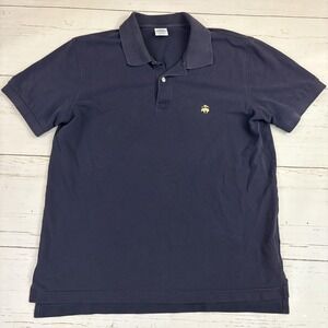 Brooks Brothers Performance Polo Shirt Mens L Blue Slim Fit Cotton Logo